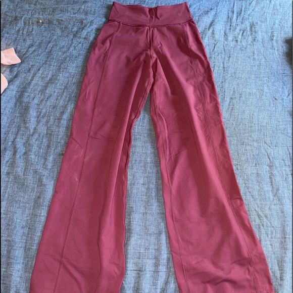 lululemon athletica Pants - Lululemon High Waisted Maroon Flare Leggings sz 4